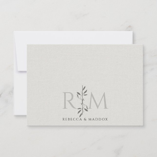 Elegant Initials Botanical Monogram Couple  Card (Front)