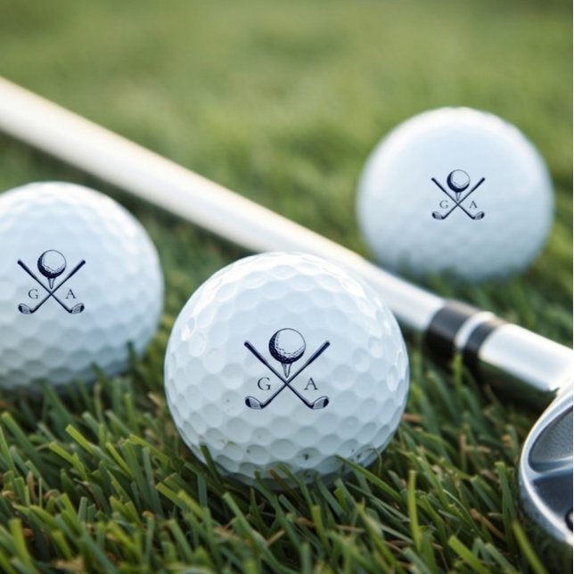 Elegant Initials Custom Golf Gift- Modern Monogram Golf Balls (Creator Uploaded)