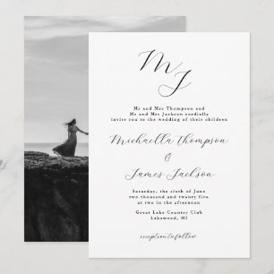 Elegant Initials Refined Wedding Invitation