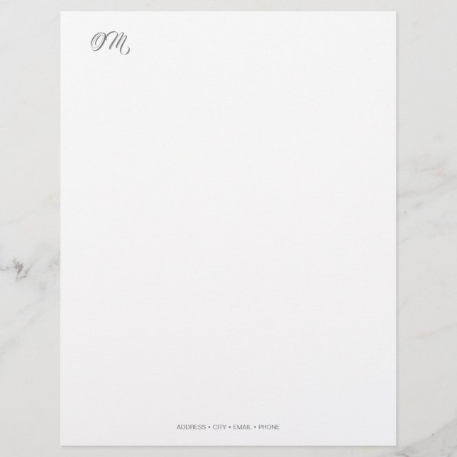 Elegant Initials Stationery Custom Letterhead (Front)