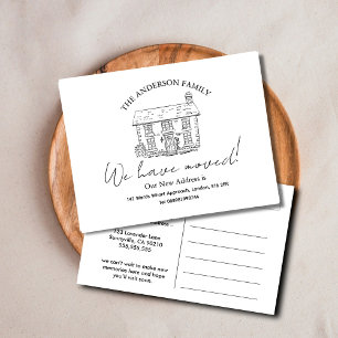 Elegant Ink Illustration House Postcard Architec