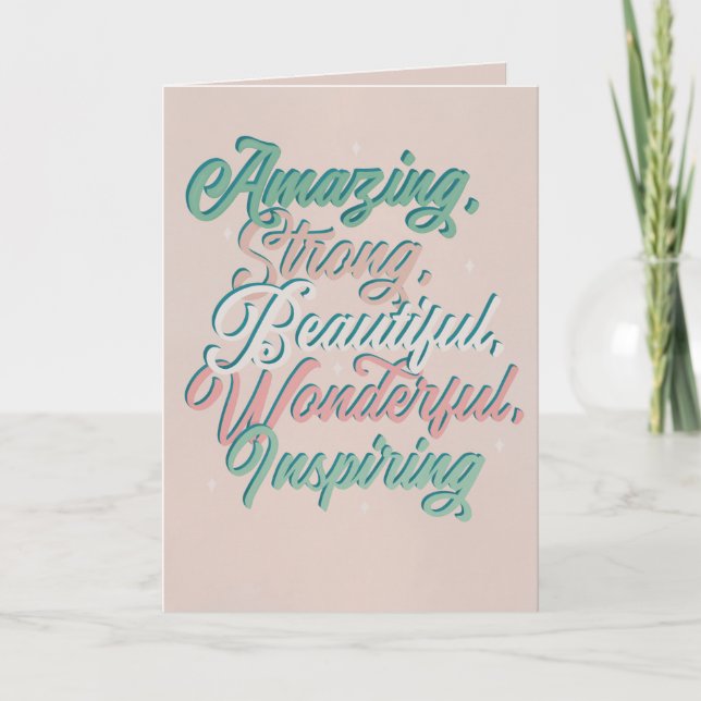 Elegant inspiring 3D typography Mother’s Day  Card (Front)