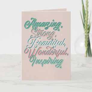 Elegant inspiring 3D typography Mother’s Day  Card