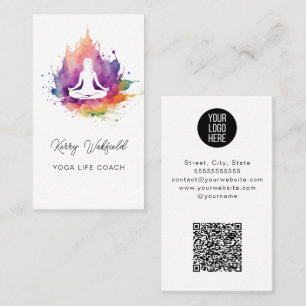 elegant Inspiring Life Yoga Coach Wellness Business Card