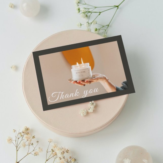 Elegant Instructions Candle Care Thank You Card (Creator Uploaded)