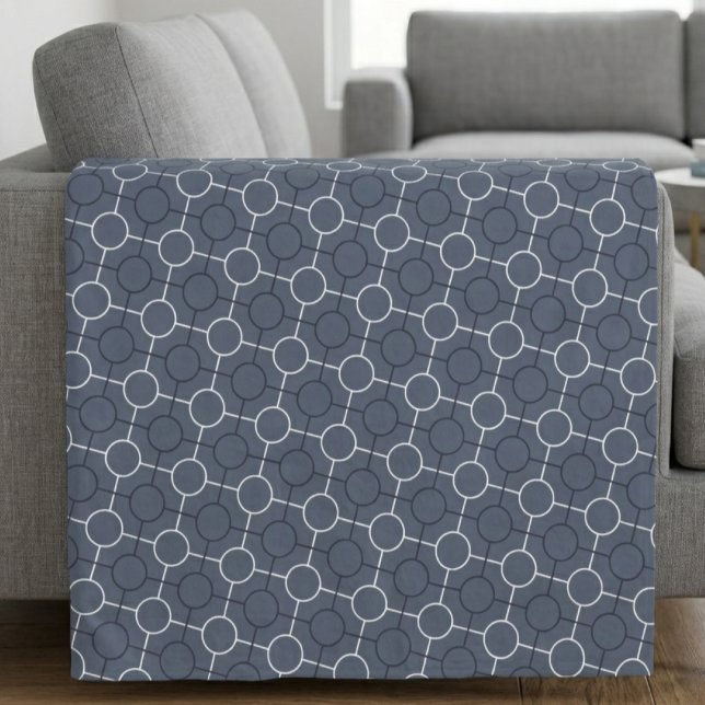 Elegant Interconnected Circles Geometric Pattern Fleece Blanket (Creator Uploaded)