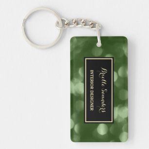 Elegant Interior Design Glamourous Green Luxe Boke Key Ring