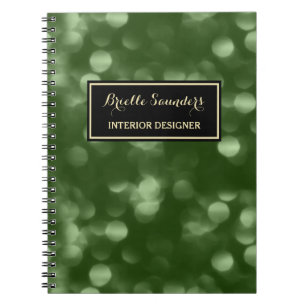Elegant Interior Design Glamourous Green Luxe Boke Notebook