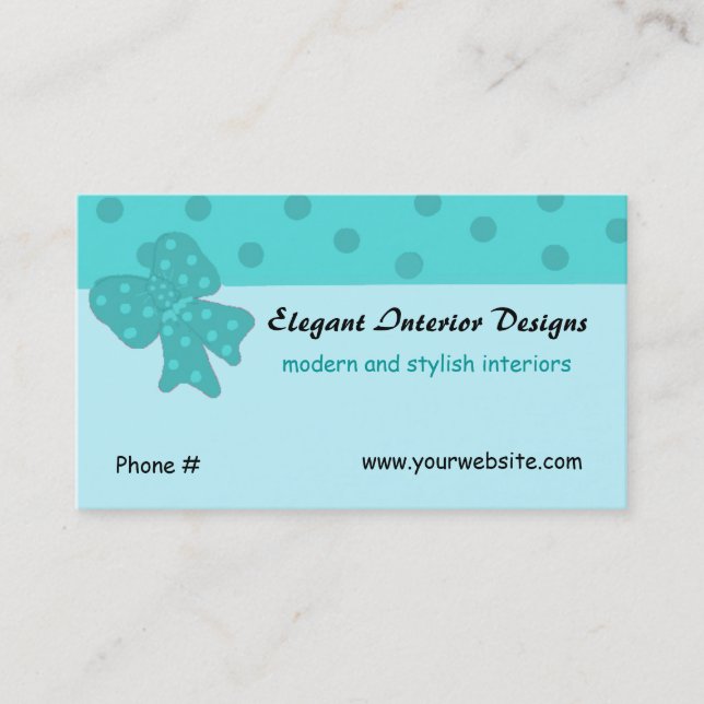 Elegant Interior Designs Business Card (Front)