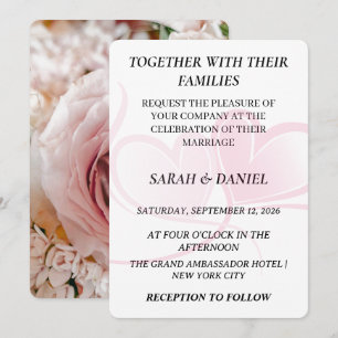 Elegant Interlocking Hearts Wedding Invitation L