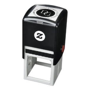 Elegant Interlocking Initials Monogram Address Self-inking Stamp