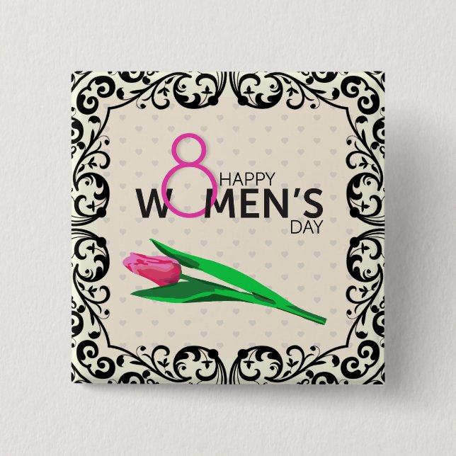 Elegant International Womens Day Button (Front)