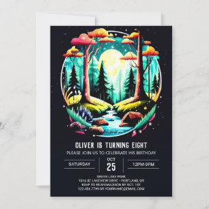 Elegant Into the Woods Kids Birthday Invitation