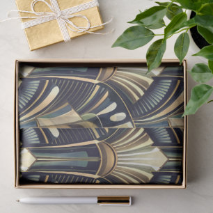 Elegant Intricate Art Deco Luxury Gold Tissue Paper