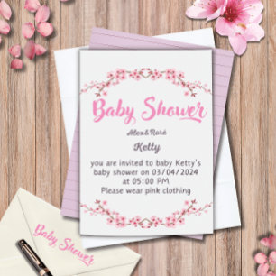 Elegant invitation for a Girl's Baby Shower