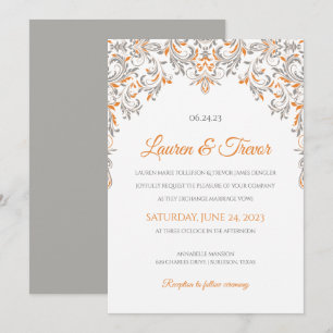 Elegant Invitation Kate (Orange & Grey)