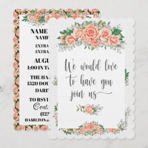 Elegant Invitation on Linen Stock 