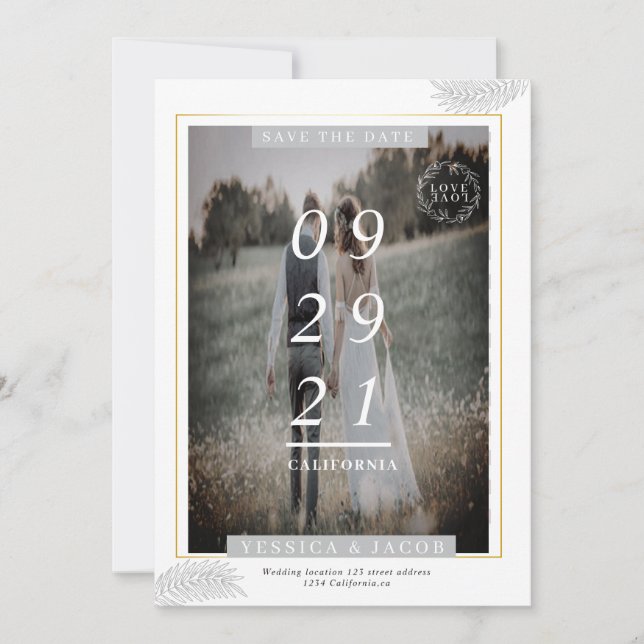 elegant invitation save the date  (Front)