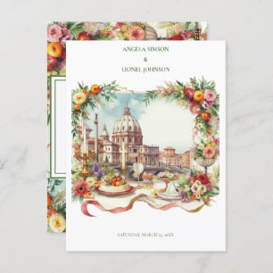 Elegant Invitation to dinner in Florence Italy Postcard