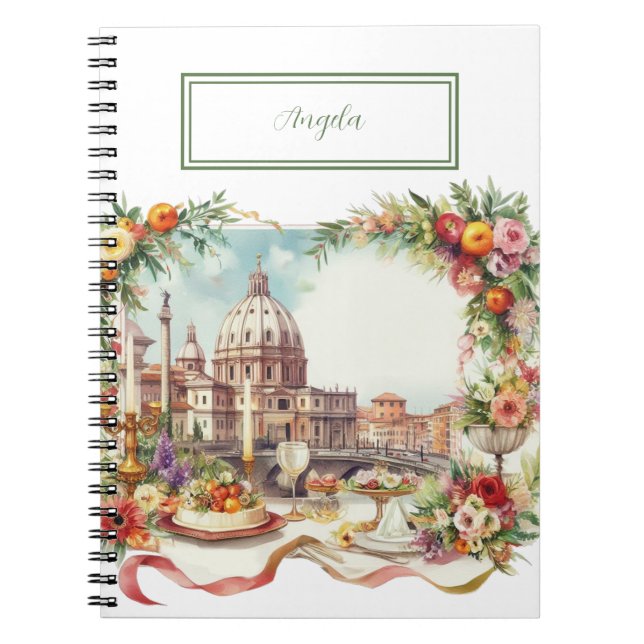 Elegant Invitation Wedding Dinner in Florence,  Notebook (Front)