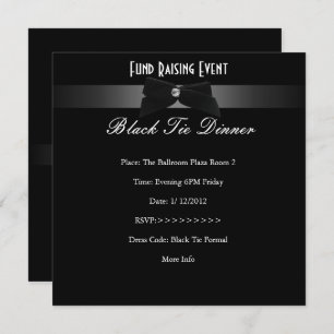 Elegant Invite Fundraiser Formal Black Tie