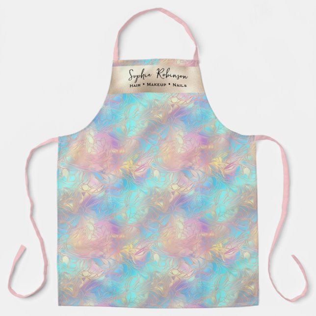 Elegant iridescent and pearl foil apron (Front)