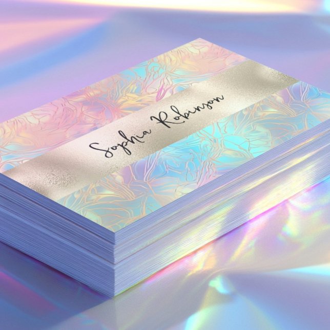 Elegant Iridescent and Pearl Foil Business Card (Creator Uploaded)