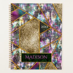 Elegant iridescent girly geometric planner