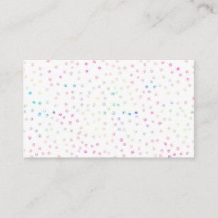 Elegant Iridescent Glitter Dots White Design Business Card