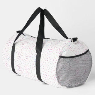 Elegant Iridescent Glitter Dots White Design Duffle Bag