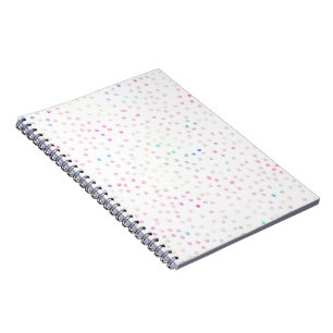 Elegant Iridescent Glitter Dots White Design Notebook