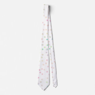 Elegant Iridescent Glitter Dots White Design Tie
