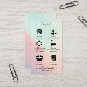 Elegant Iridescent Holographic Jewellery Care      Business Card