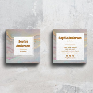 Elegant Iridescent Marble Square Business Card