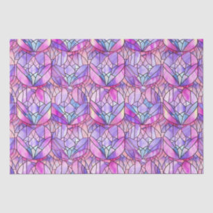 Elegant Iridescent Pink Faux Stained Glass Pattern Tissue Paper