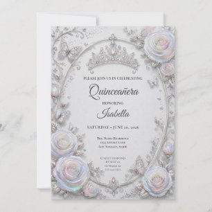 Elegant Iridescent Princess Quinceañera Invitation