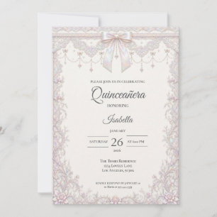 Elegant Iridescent Princess Quinceañera Invitation