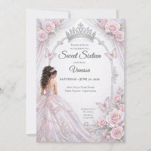 Elegant Iridescent Princess Sweet 16 Invitation