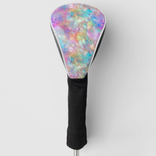 Elegant Iridescent Stained Glass Pattern: Luminous Golf Head Cover