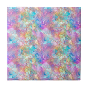 Elegant Iridescent Stained Glass Pattern: Luminous Tile