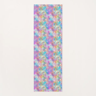 Elegant Iridescent Stained Glass Pattern: Luminous Yoga Mat