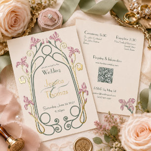 Elegant Iris Art Nouveau Wedding Gold