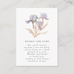 Elegant Iris Baby Shower Book Request Enclosure Card