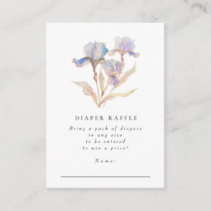 Elegant Iris Baby Shower Diaper Raffle Enclosure Card
