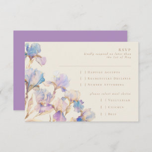 Elegant Iris Floral RSVP Card