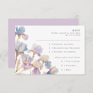 Elegant Iris Floral RSVP Card