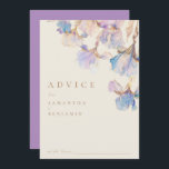 Elegant Iris Floral Wedding Advice Card<br><div class="desc">These elegant advice cards are perfect for spring and summer weddings. This design features watercolor irises in shades of lilac and periwinkle blue. Subtle touches of gold add a glistening,  magical element.</div>