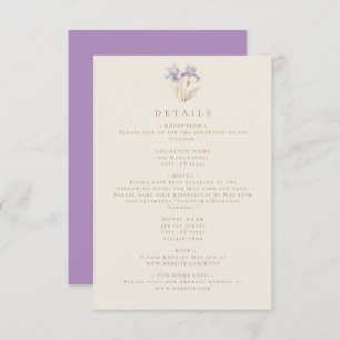 Elegant Iris Floral Wedding Enclosure Card