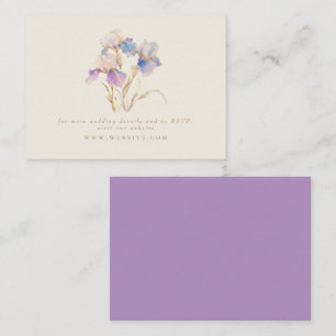 Elegant Iris Floral Wedding Website RSVP Enclosure Card