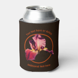 Elegant Iris Flower Personalised Can Cooler